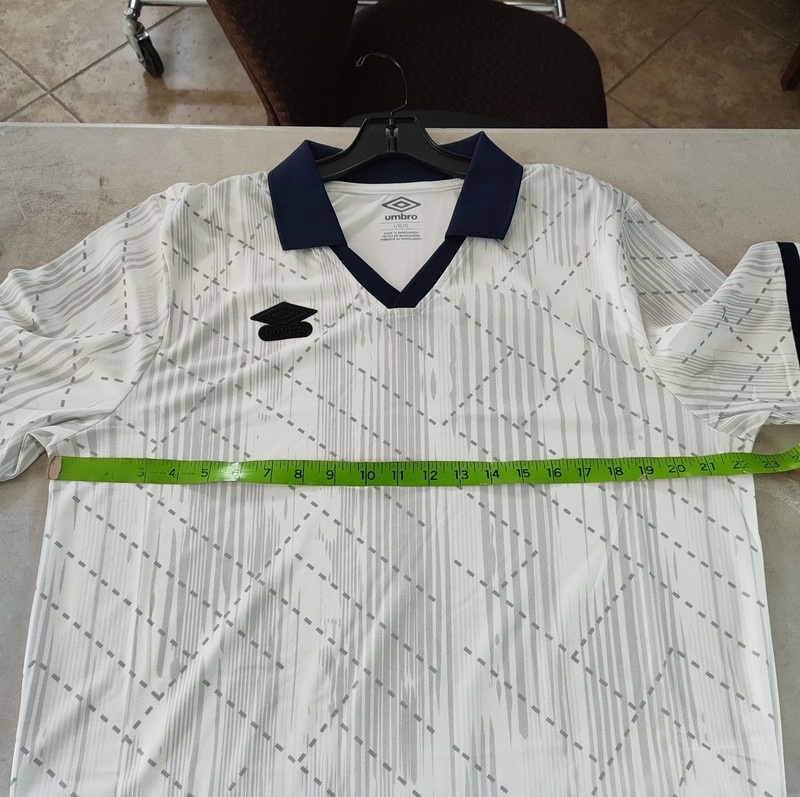 Umbro Men's White And Navy Collared Jersey Size Large $60 gallery