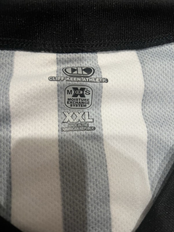 Cliff Keen Athletic Referee Striped V-Neck Mesh Jersey Moisture Wicking XXL gallery