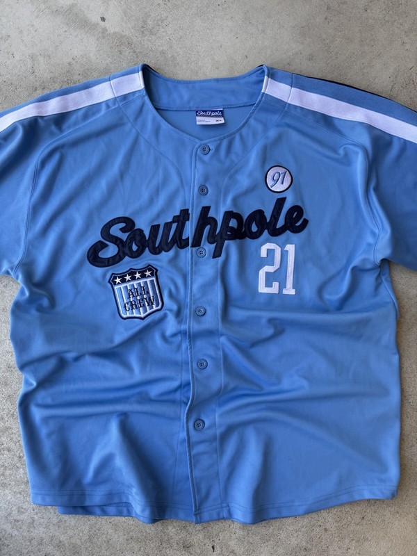 Vintage 90s SouthPole Y2K Baseball Jersey All Crew Hip Hop XL gallery