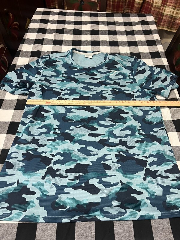 Men's Gymshark Bodybuilding Crossfit Weightlifting Shirt 2XL Camo Ck Measurement gallery