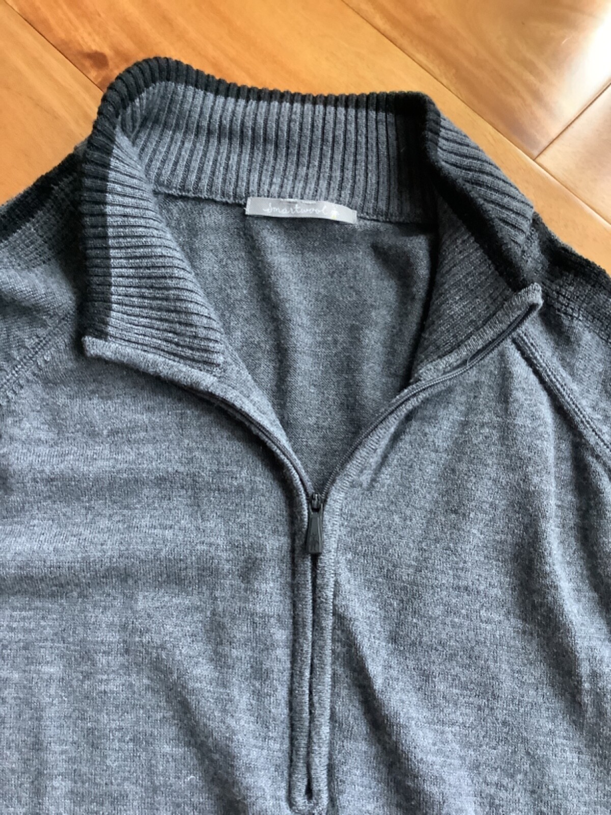 Smartwool Merino Blend 1/4 Zip Pullover Sweater Men's Gray Long Sleeve sz Xl gallery