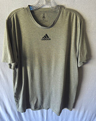 adidas AEROREADY Men’s Gray Crew Neck Short Sleeve Polyester Logo T-Shirt L