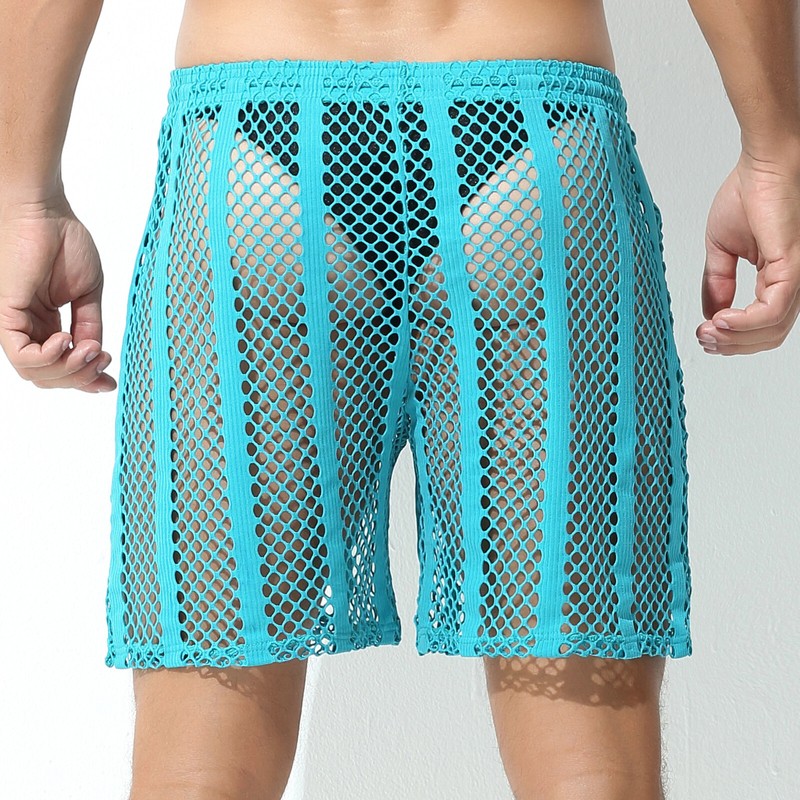 Men's See Through Mesh Fishnet Muscle Vest Tank Tops Undershirt Set Boxer Shorts gallery