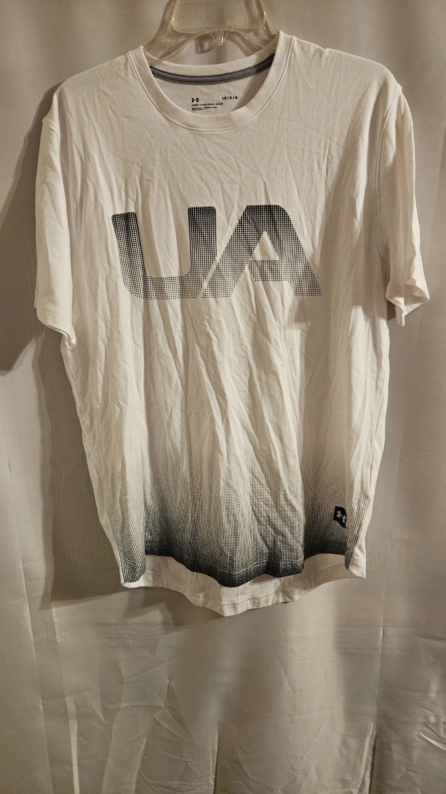 Mens Under Armour Size Large White Logo Loose Fit T Shirt gallery