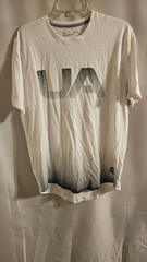 Mens Under Armour Size Large White Logo Loose Fit T Shirt