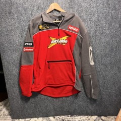 Vintage Ski-Doo X-Team Fleece Jacket Mens L Gray 1/4 Zip Sweater 90s Ex Cond