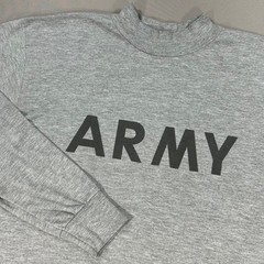 US Army Physical Fitness Long Sleeve PT Shirt Gray Mens Large Military Issue