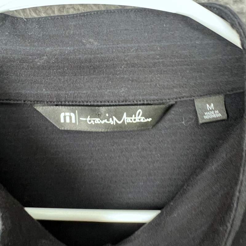 Travis Mathew Pullover Mens Medium Black Crestview Quarter Zip Golf Performance gallery