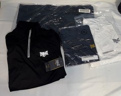 Everlast 4-Piece Bundle Black Compression Shirts And Quarter Zip Performance