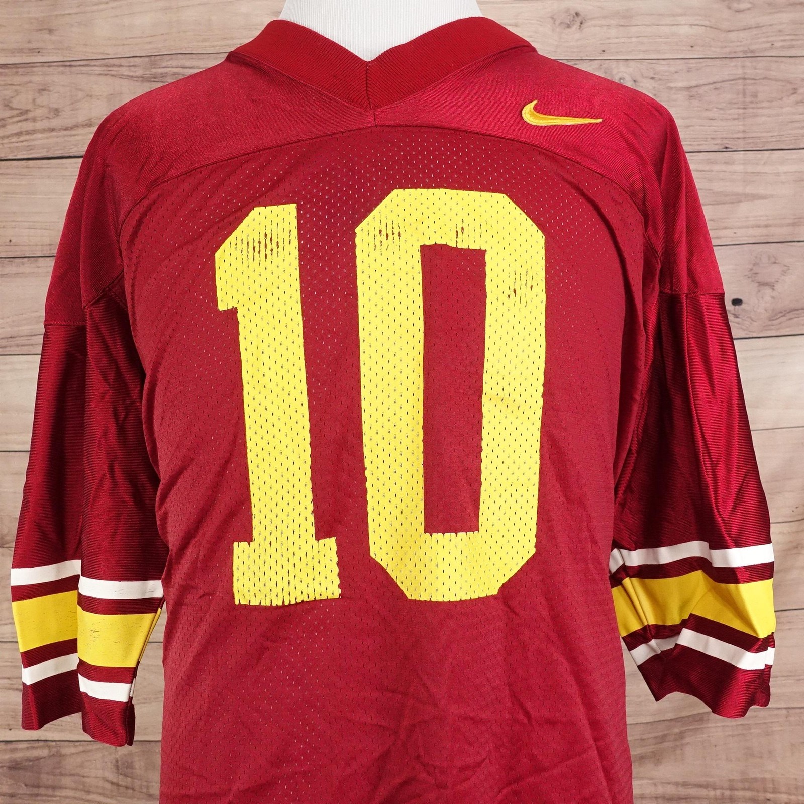 Vintage Nike Team Sports JERSEY 2XL Red #10 Mesh Football Jersey USA Made gallery