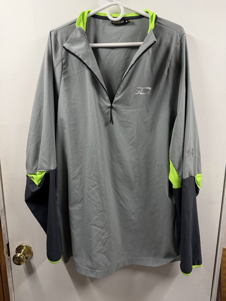 Under Armour Steph Curry Collection Mens Shirt Xxxl 3xl Quarter Zip Long Sleeve