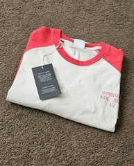 New with tag XL GYMSHARK 3/4 Sleeve Reglan Retro Collegiate Oversized Shirt Red