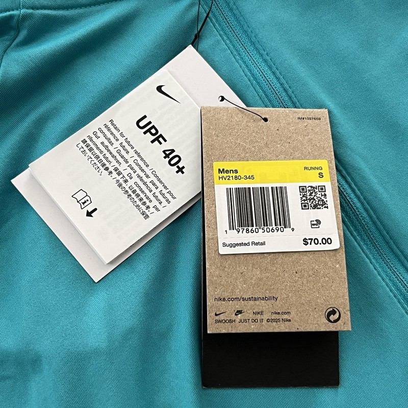 Nike Stride Dri-FIT 1/4 Zip Running Shirt Mens Small S Aqua Turquoise HV2180-345 gallery