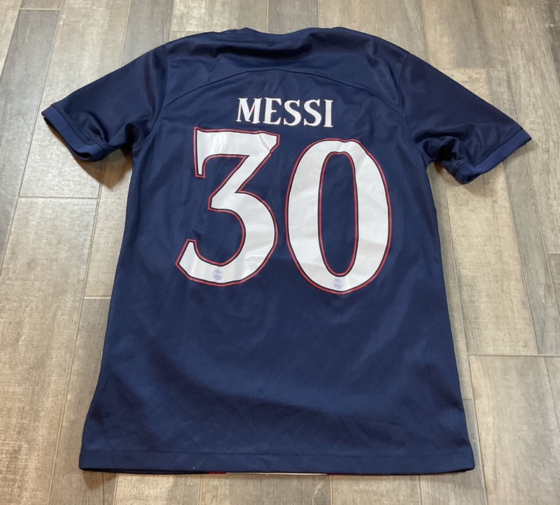 Nike PSG Messi Paris Saint Germain #30 Soccer Jersey Blue Qatar Futbol Men Small gallery