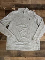Under Armour Threadborne HeatGear Men’s L Gray Heather Fitted 1/4 Zip Mock