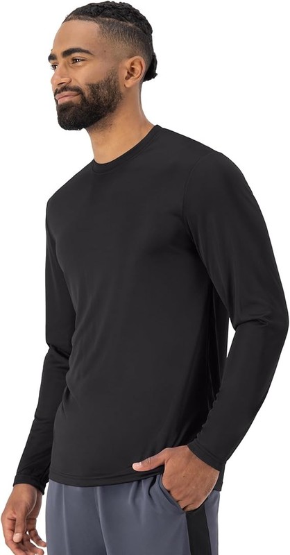 Men’s Hanes Cool DRI Performance Long Sleeve Tee Black Sizes S-3XL 2 PK gallery