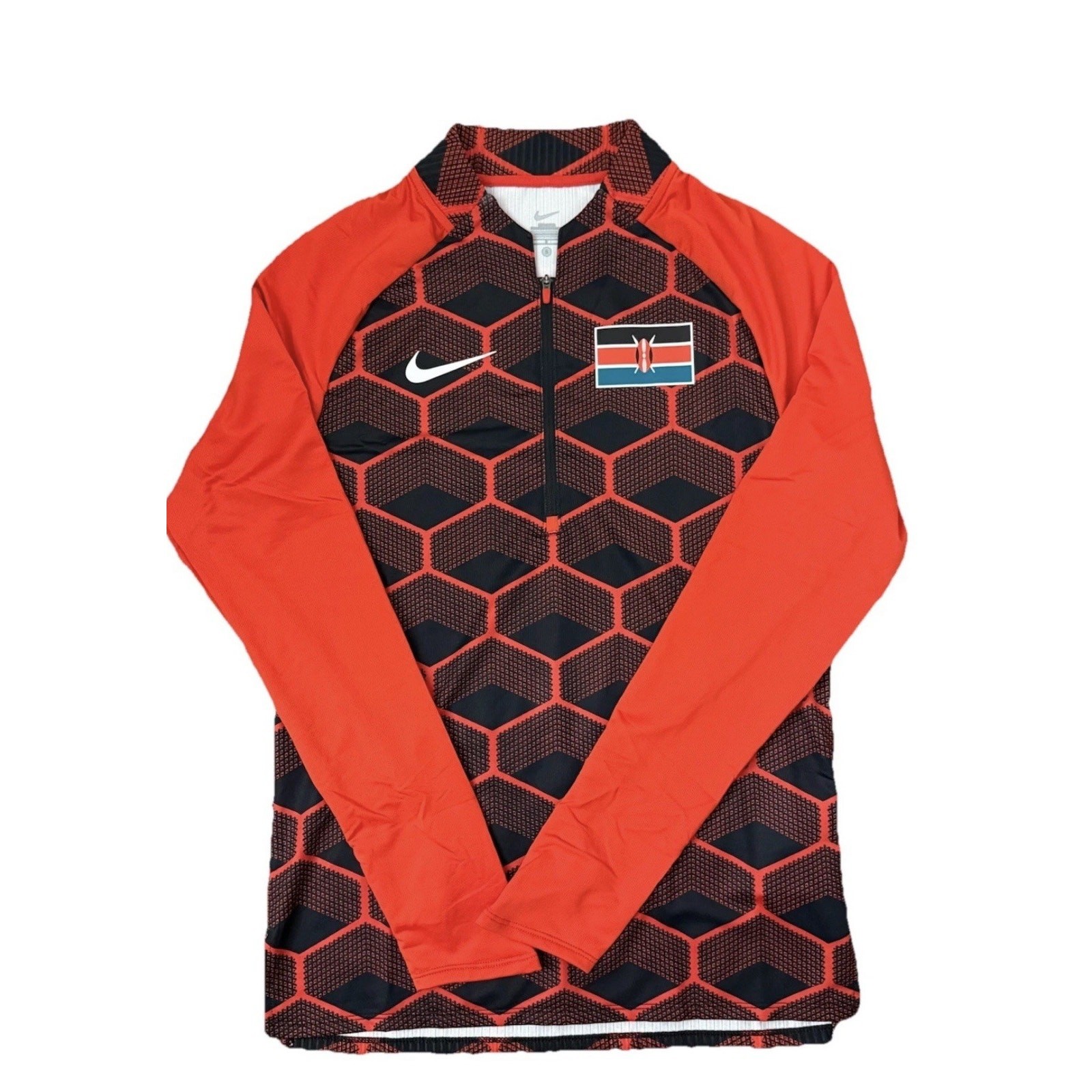 Mens Small Nike Pro Elite Team Kenya Track & Field 1/4 Zip Top Red CI8845 gallery