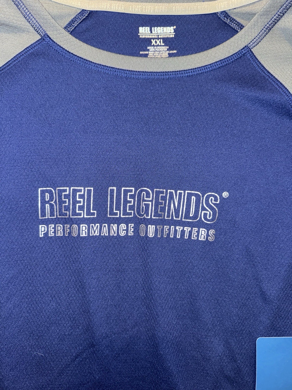 Reel Legends Mens High Performance Heiq Smart Temp Blue/Gray LS Sz XXL Shirt NWT gallery