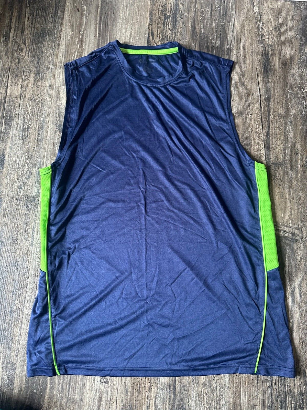 Men's Attivo navy and lime green workout tank - size XL gallery