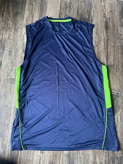 Men’s Attivo navy and lime green workout tank – size XL