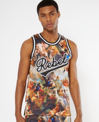 Men’s Rebel Angels Artwork Sleveless Basketball Jersey Tank Shirt size 2XL