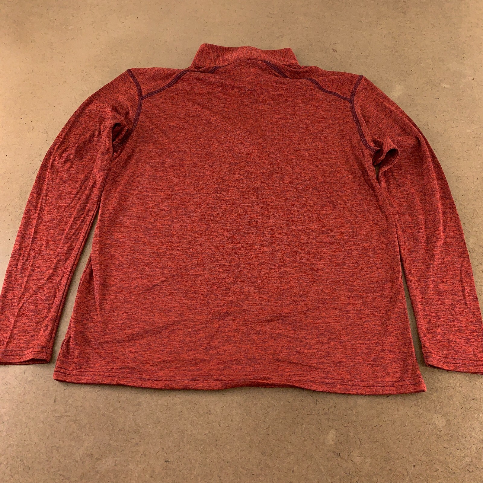 A4 Men's Size Small Red Tonal Space-Dye Long Sleeve Quarter-Zip Pullover N4010 gallery