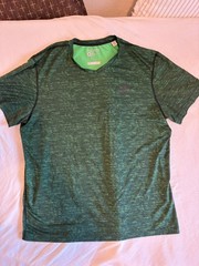 adidas Techfit Men’s XL Green/Black Heathered Fitted Breathable V-Neck Tee
