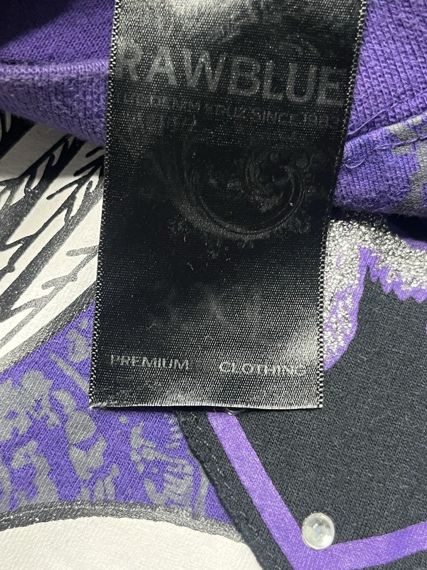 Raw Blue T Shirt Mens XL Purple Y2K Lion Wing Royalty Reigns Grunge Bedazzled gallery