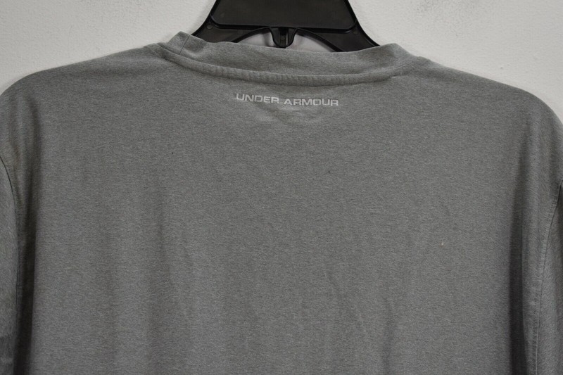 Under Armour Mens Solid Gray Short Sleeve Crew Neck Heatgear Blank T Shirt L gallery