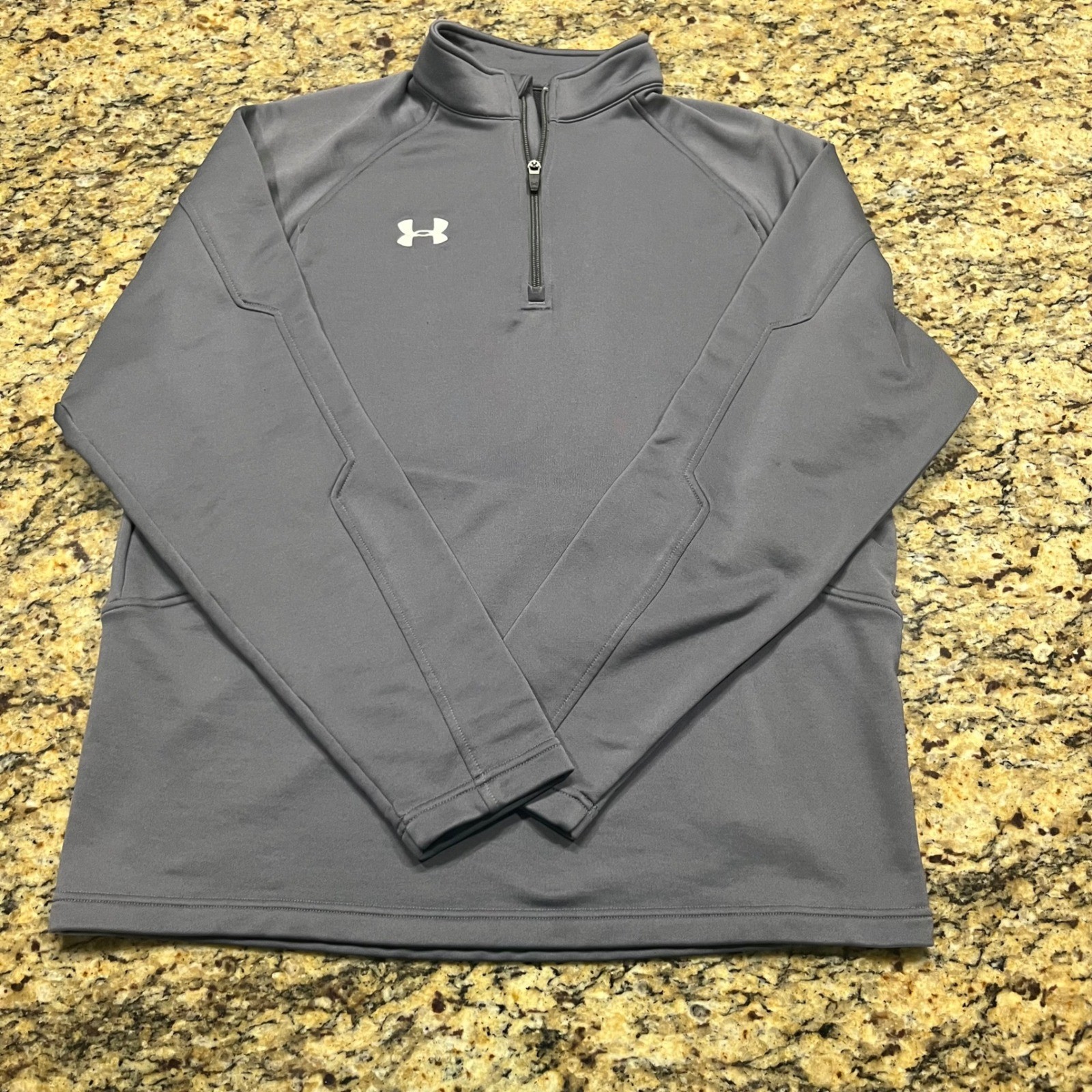 Under Armour All Season Gear Mens Gray Quarter Zip Pullover Loose Fit L gallery