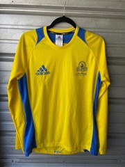 Adidas 2011 Boston Marathon Running Long Sleeve Yellow Event Shirt Men’s M