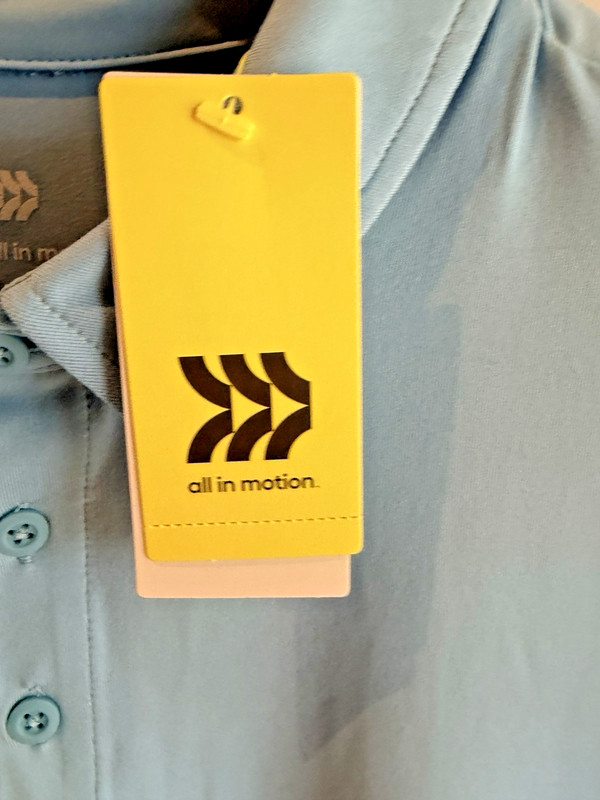 All In Motion Jersey Polo Moisture Wicking - Light Blue - Men's Size M gallery