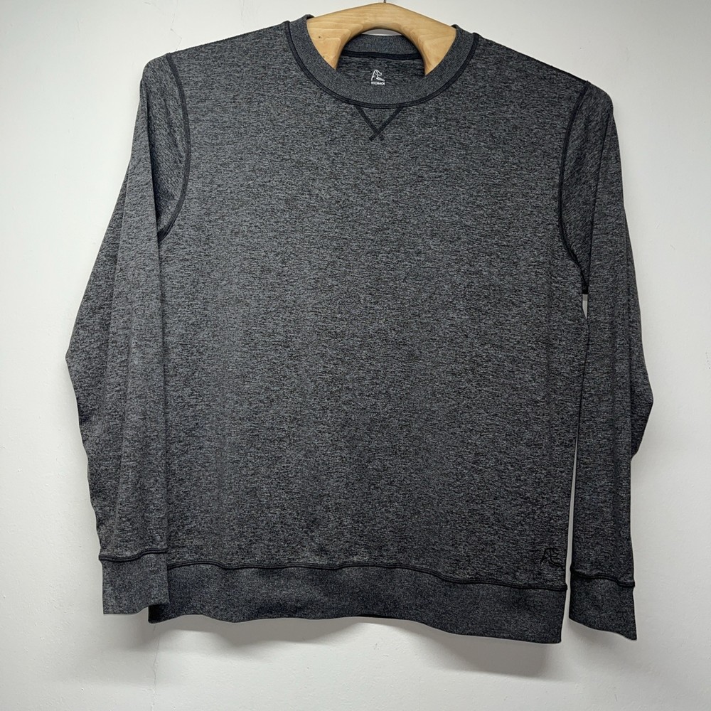 Rhoback Pace Performance Crew Shirt Mens XL Heather Gray Long Sleeve Pullover