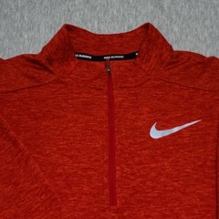 Nike Running Dri-FIT Men’s M Heather Red 1/2 Zip Mock Neck Reflective