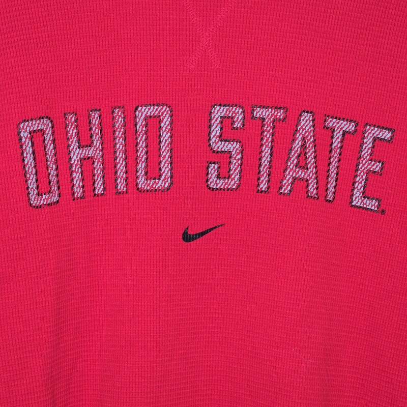 Nike Mens Red 90's Team Ohio State Buckeyes Long Sleeve Thermal Top Large gallery