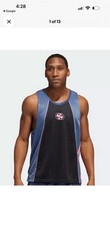 adidas Mens WORLDWIDE HOOPS CREATOR 365 TANK TOP Black Blue Pink $42