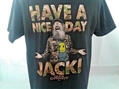 AlStyle Apparel Activeware Black Short Sleeve Mens Duck Dynasty Shirt Size L