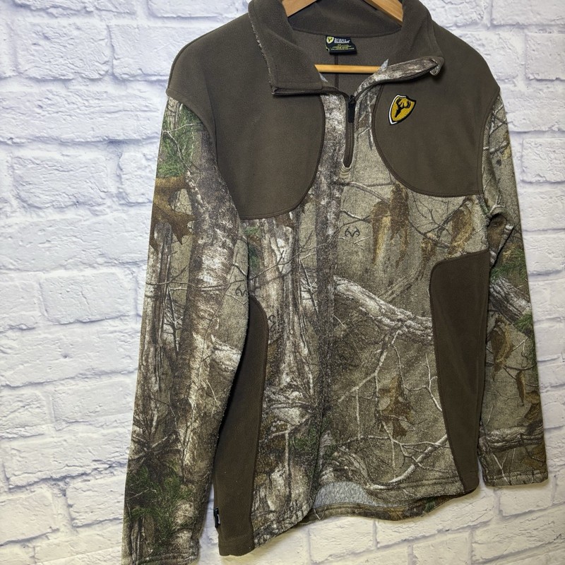 Scent Blocker Fleece Pullover Mens Medium Camo 1/4 Zip Hunting Sweatshirt Hunt gallery