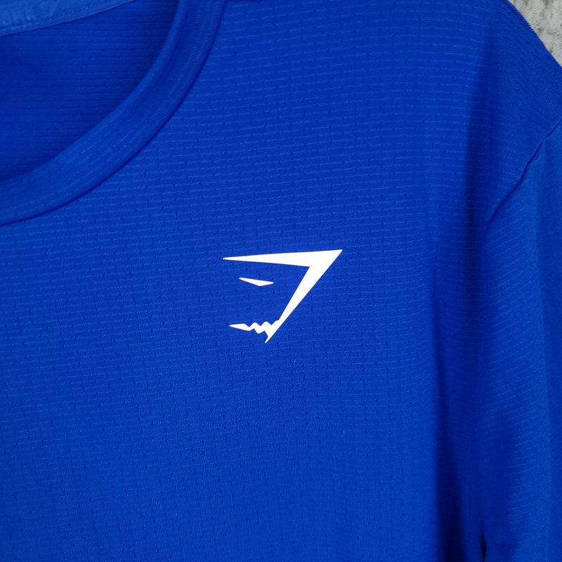 Gymshark T Shirt Mens Small Arrival Royal Force Blue Crew Long Sleeve Workout gallery
