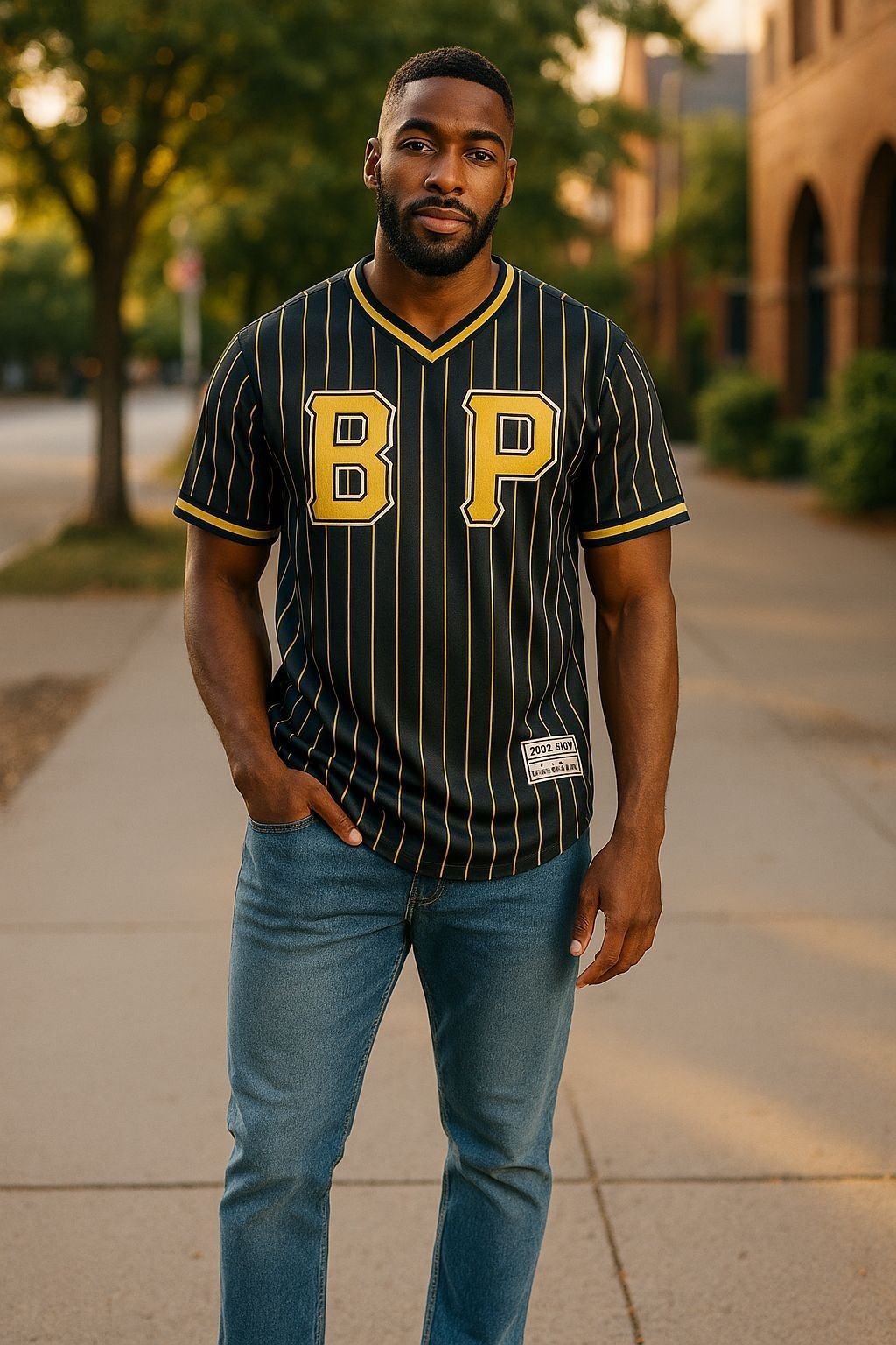 BLACK PYRAMID 2017-2018 Pittsburgh Pirates Baseball Pinstripe Jersey Medium Men gallery