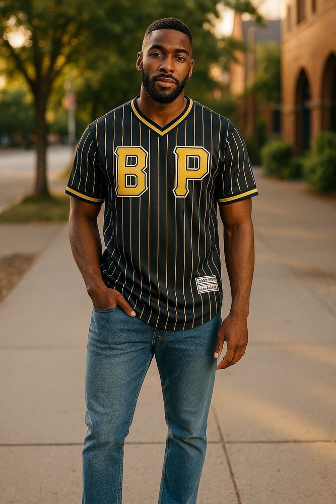 BLACK PYRAMID 2017-2018 Pittsburgh Pirates Baseball Pinstripe Jersey Medium Men