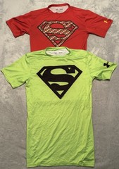 Medium Lot Under Armour Alter Ego Superman Compression Shirt HeatGear Green Red