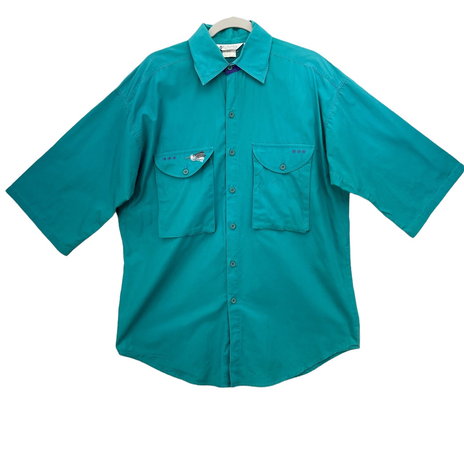 Columbia Radial Sleeve AM7100 Sport Fly Fishing Shirt Mens Size M Vintage 90s gallery