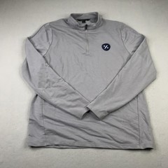 Mercer+Mettle Pullover Mens Large Gray Quarter Zip Stretch Golf Athletic Logo