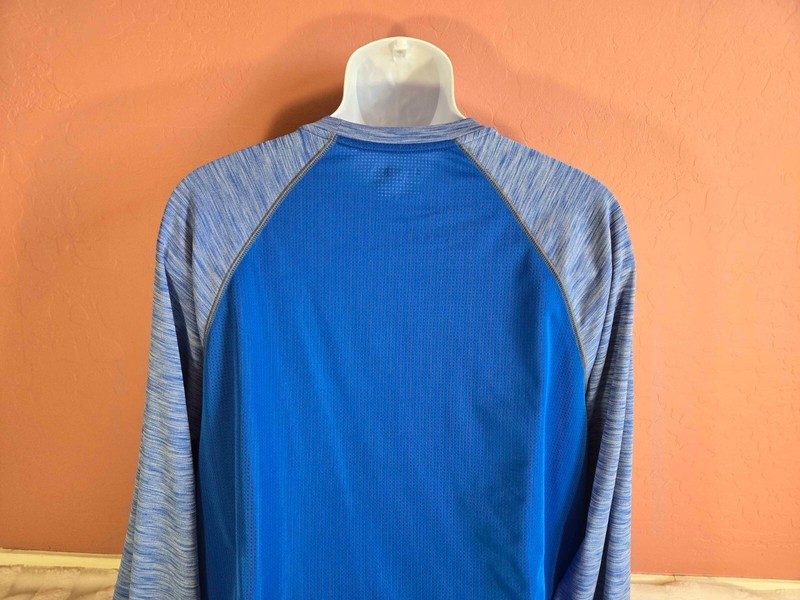 Under Armour Fitted Run Heather Blue Mens Heatgear Long Sleeve Shirt Size 2XL gallery