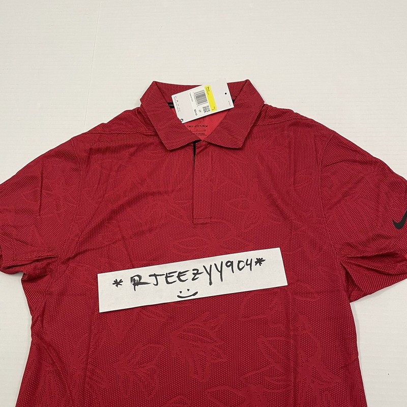 $85 Mens Size S Nike Dri-FIT ADV Tiger Woods Floral Knitted Golf Polo DH0919-677 gallery