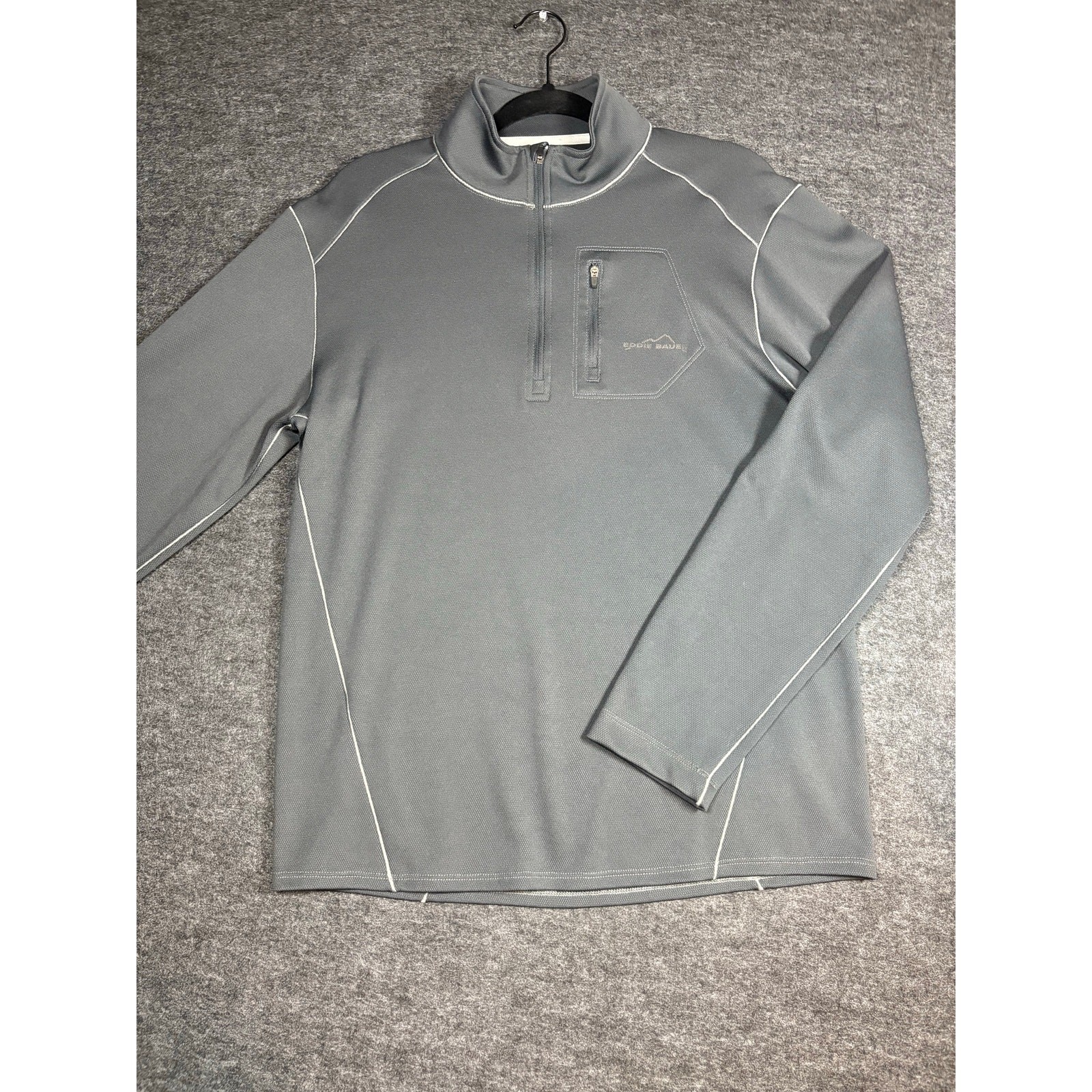 Eddie Bauer Sport 1/4 Zip Pullover Men’s Medium Gray Active Fit Performance 0469 gallery