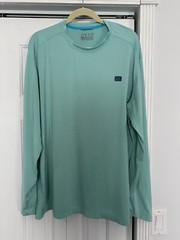 Avid Long Sleeve Mens Pull Over Shirt Size XXL Turquoise Moisture Wicking Light