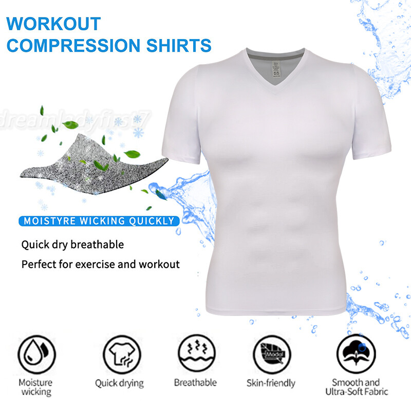 Men Compression Shirt Base Layer Top Gym Workout Sports Top Quick Dry Breathable gallery