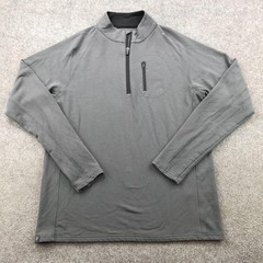 Free Fly Sweater Mens Medium Gray 1/4 Zip Pullover Performance Bamboo Raglan
